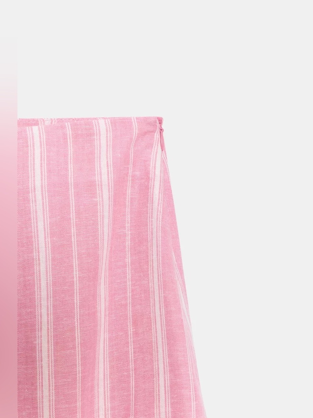 ZARA STRIPED LINEN MIDI SKIRT - Picture 10 of 11